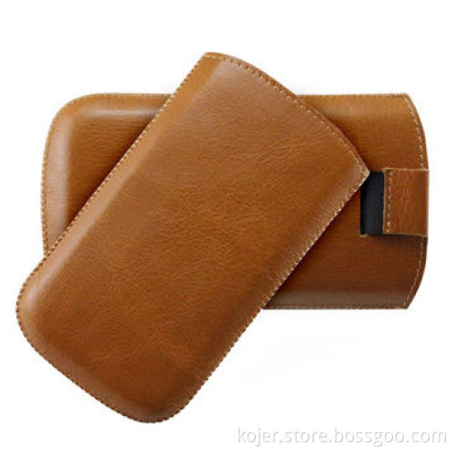 Cell Phone Pouch for iPhone 4/4S, Made of PU Leather Material with Retractable Pull-tab